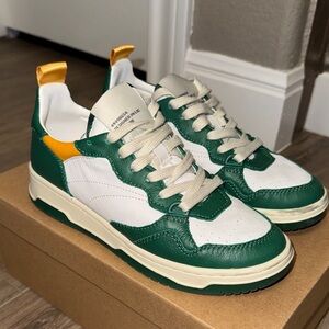 Steve Madden Green and White Sneakers with Yellow Accents